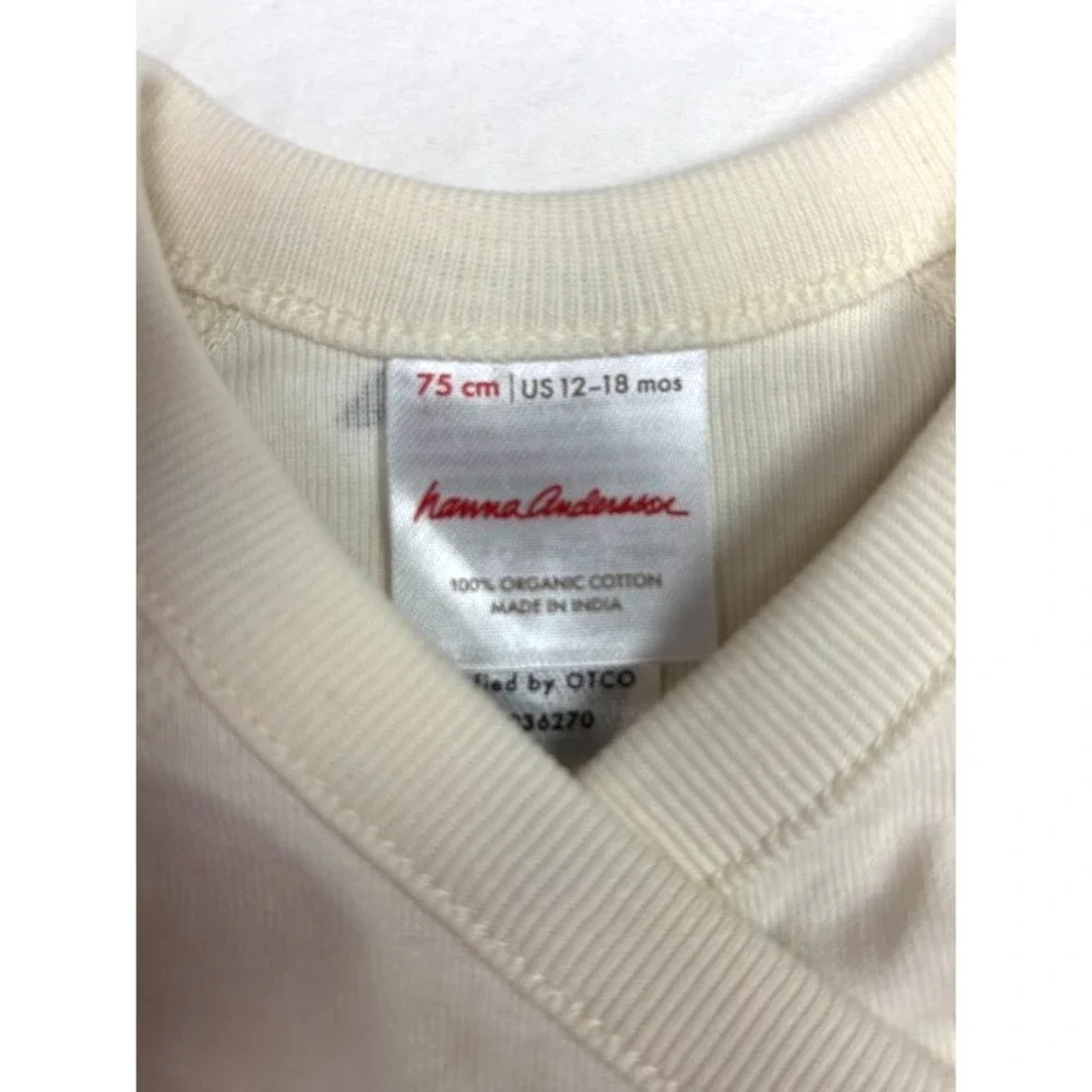 Hanna Andersson Beige Penguin Long Sleeve Wrap Bodysuit 12 18 mos Unisex 75 Baby